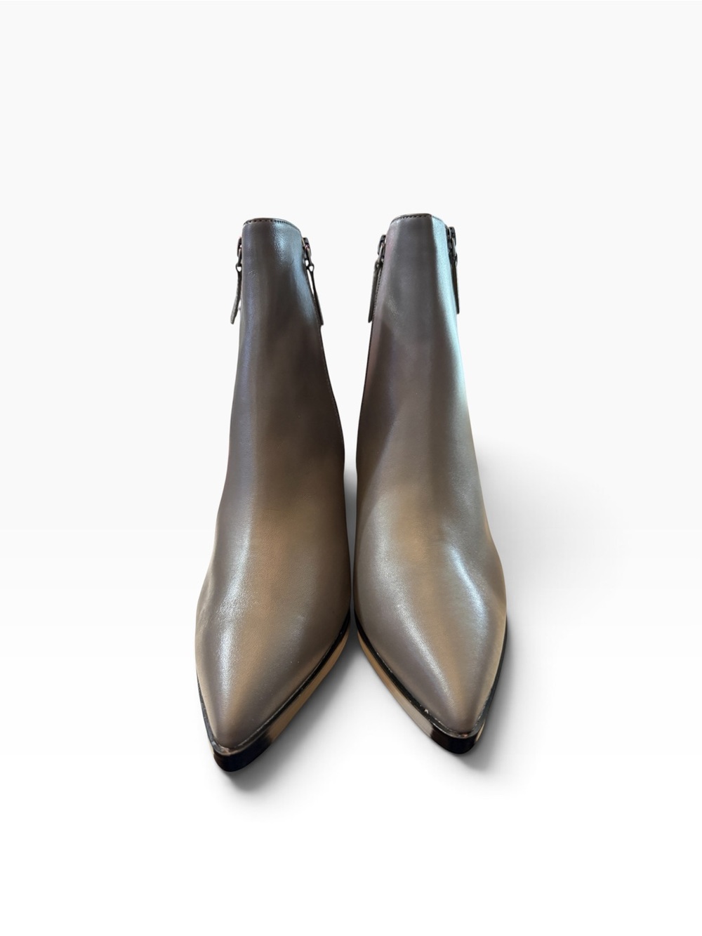 Paolo Viva-L Gray Leather Pointed Toe Ankle Boots Women’s 11 NIB